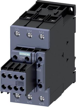 SIEMENS Contactor, Ac-3e, 50 A/22 Kw/400v, 3 Polos, Ac 230v/50hz, 2s+2&ouml;, Conexi&oacute;n Por Tornillo, 3rt20361ap04