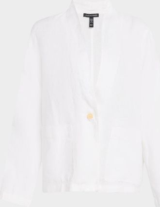 Eileen Fisher Single-Button Organic Linen Jacket