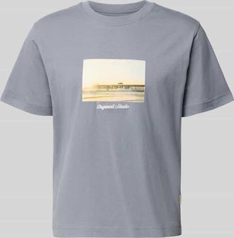 Jack & Jones Jack & Jones T-Shirt mit Rundhalsausschnitt Modell JORNORREBRO in Rauchblau, Gr&ouml;&szlig;e XXL