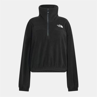 The North Face Womens Glacier Relaxed Fit Funnel Neck Long Sleeve Sweatshirt in Tnf Black - Size 16 UK