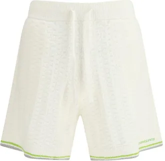 Casablanca White Cotton Bermuda Mens Shorts