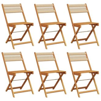 vidaXL Vidaxl - Sillas De Jard&iacute;n Plegables 6 Uds Madera Maciza Acacia Beige