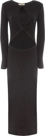 Akep Abiti Vskd 03025 Zwarte Jurk - Dames - Casual kleedjes - Zwart - M - Kleedjes