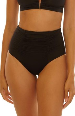 BECCA by Rebecca Virtue Color Code High Waist Bikini Bottoms in Black at Nordstrom, Size X-Small