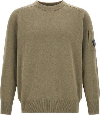 C.P. Company Green Knitted Crew Neck Sweater