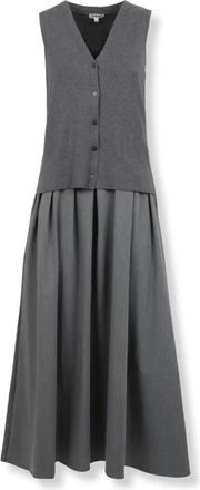 Staud Staud, Kleedjes, Dames, Grijs, S, Katoen, Madeline Dress