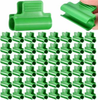 OEM Abrazaderas Para Invernadero - 50 Unidades, Verdes, 11 Mm, De Pl&aacute;stico, Para Soportes De Plantas, Estructura De T&uacute;nel, Invernadero