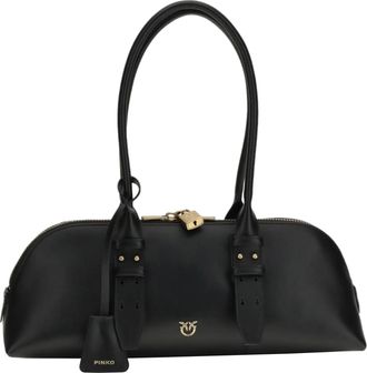 Pinko Black Bowling Bag Horizontal Big Handbag