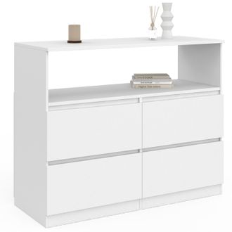 IDMarket Tomi Xx Cm Arc&oacute;n De 4 Cajones Con Nicho Blanco