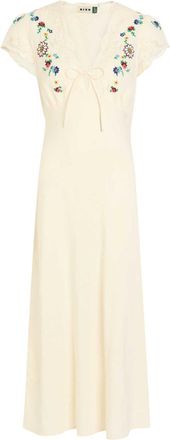 Rixo Rixo Amari Embroidered Linen-blend Midi Dress - Cream - 16 (UK 16 / XL)
