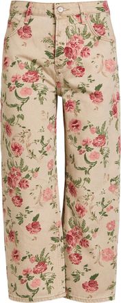 Free People Deep Trance Floral-print Straight-leg Cropped Jeans - Multicoloured - 27 (W27 / UK8-10 / S)