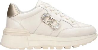 Liu Jo Metallic Leren Sneaker - Geweldige Stijl - Dames - Sneakers - Wit - 40 EU - Leer - Schoenen