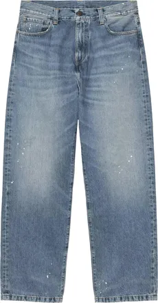 Carhartt Work in Progress Relaxed Wide-Leg Denim Trousers with Distressed Accents