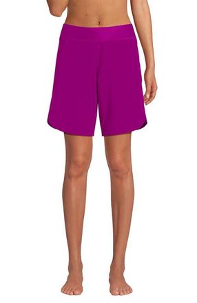 Lands End Plus Size Sunshade UPF 50 9 Board Shorts with Panty in Crimson Rose at Nordstrom, Size 24W