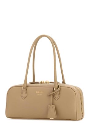 Prada Womens Beige Leather Medium Handbag Sabbia Borse A Mano Bag