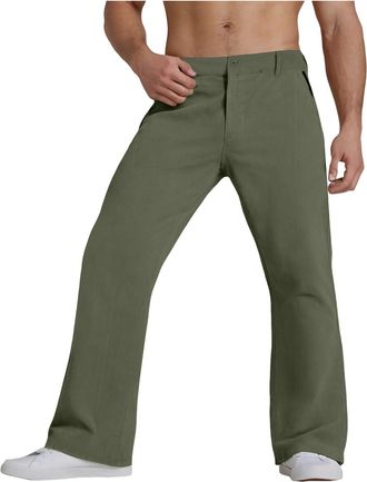 Generic Mens Corduroy Trousers Wide Leg Vintage Everyday Flare Trousers Stretch Flared Hippie Casual Trouser Mens Bootcut Flared Trouser Corduroy Retro Cord 6