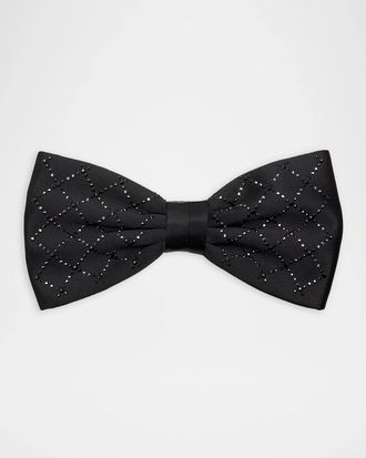 Stefano Ricci Men & apos;s Swarovski Crystal Lattice Silk Bow Tie