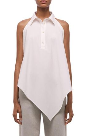 Helmut Lang Sleeveless Cotton Shirt in White at Nordstrom, Size X-Small