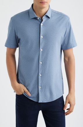 BOSS Roan Stretch Cotton Button-Up Shirt in Open Blue at Nordstrom, Size Xx-Large