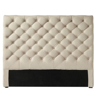 Maisons du monde Cabecero de cama de 160 cm capiton&eacute; de lino