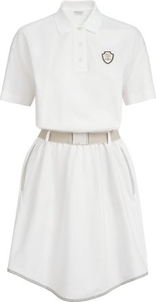 Brunello Cucinelli Couture interlock mini dress with logo in White at Nordstrom, Size 3X-Large Eu