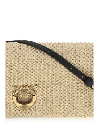 Pinko Womens Shoulder Bag Love Click Raffia-Black Antique Polypropylene Raffia/black