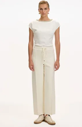 Exquise Drawstring Knitted Trousers in Ecru at Nordstrom, Size Medium