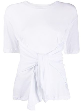 Unravel tie-front T-shirt - women - Cotton - S - White