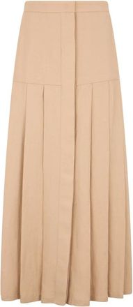 Fabiana Filippi Maxi Skirts, female, Beige, Size: 2XS Maxi Pleated Skirt