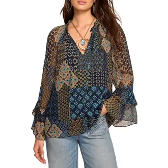 Ramy Brook Anya Top in Navy Multi at Nordstrom, Size Xx-Small