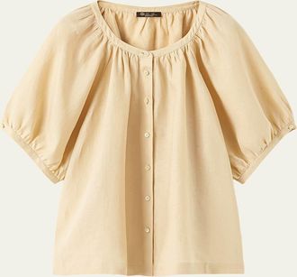 Loro Piana Cam Gritt Solaire Flax Blouse