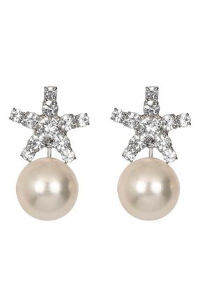 Jennifer Behr Novella Faux Pearl Drop Earrings in Crystal Pearl at Nordstrom
