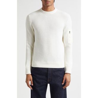 Herno Waffle Stitch Merino Wool Sweater in White at Nordstrom, Size 56