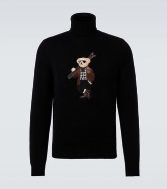 Ralph Lauren Purple Label Embroidered cashmere turtleneck sweater