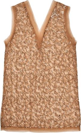 Munthe Mouwloze Top - Dames - Tops - Beige - Maat: XL