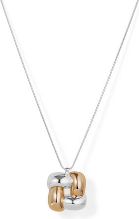 JENNY BIRD Woven Square Pendant Necklace in Two-Tone at Nordstrom