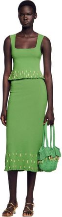 Sandro Knit top with charms in Green at Nordstrom, Size X-Small
