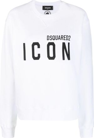 Dsquared2 Icon-print cotton sweatshirt - women - Cotton - M - White