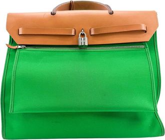 Herm&egrave;s Brown Canvas Herbag 31 (Authentic Pre-Loved)