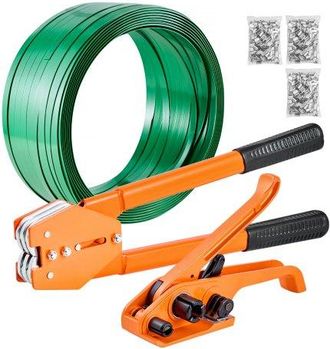 OEM Juego De Flejado Manual Con Fleje De Pet De 304,8 M Y 300 Precintos Met&aacute;licos, Herramienta De Flejado Para Embalaje, Kit Completo Para Almac&eacute;n, Mercad