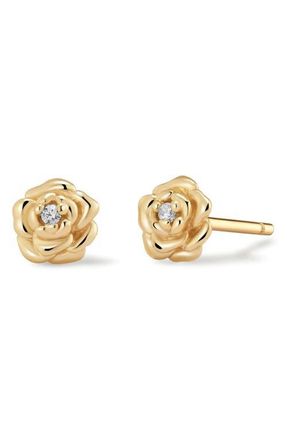 Made by Mary Cubic Zirconia Birthstone Flower Stud Earrings in Gold September at Nordstrom