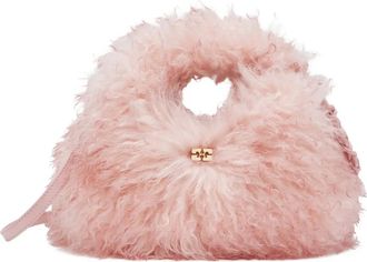 Ganni Borsa tote con placca logo - Rosa