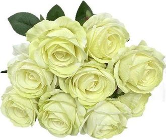 OEM Ramo De Rosas Artificiales De 9 Cabezas, 45,7 Cm (18 Pulgadas), Ramos De Rosas Artificiales De Seda Vintage Para Decoraci&oacute;n De Bodas, Hogar, Mesa, Coc