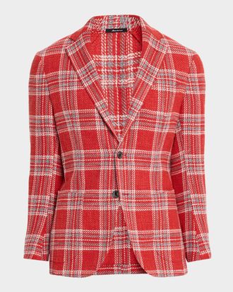 Sartorio Men & apos;s Wool and Silk Large Plaid Sport Coat