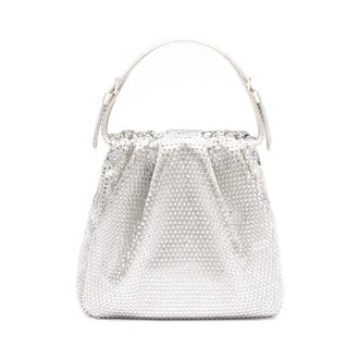 Amina Muaddi Zilveren Tote Bag met VIT-stijl - Dames - Handtassen - Grijs - ONE Size - Satijn - Tassen