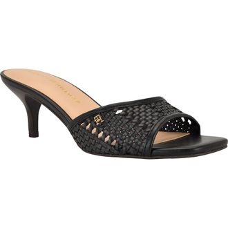 Tommy Hilfiger Claihre Kitten Heel Slide Sandal in Black at Nordstrom, Size 6.5