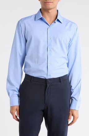 Nautica Slim Fit Dot Print Dress Shirt in Serenity at Nordstrom Rack, Size 14.5 - 32/33