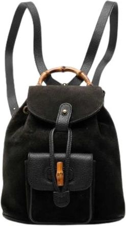 Gucci Pre-owned Vintage Rugzak - Dames - Pre-owned - Zwart - Maat: ONE Size Leer