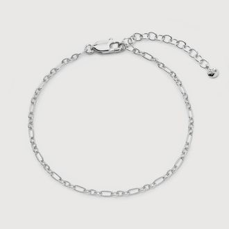 Monica Vinader Sterling Silver Textured Link Chain Bracelet