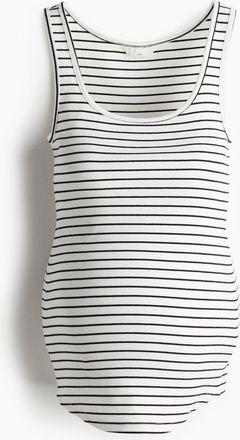 H&M MAMA Geripptes Tanktop - White